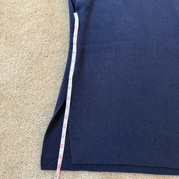 Banana Republic Womens M Long Sweater Vest with Slit Sides Navy Blue - Picture 8 of 10
